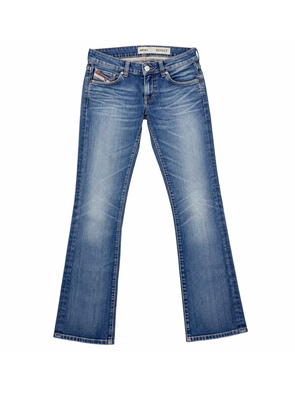 Diesel Doozy Jeans Women’s 25 Low Rise Bootcut Y2K Light Wash Made in Italy